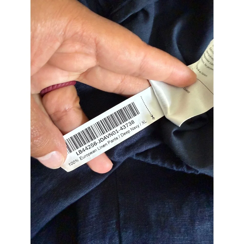 Quince Women's Blue 100% European Linen Wide Leg High Rise Pants XL Minimalist